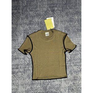 Nanushka Sabelle Cropped Mesh T-shirt Jersey With Binding